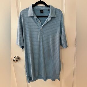 Dunning Golf Blue Striped Golf Polo